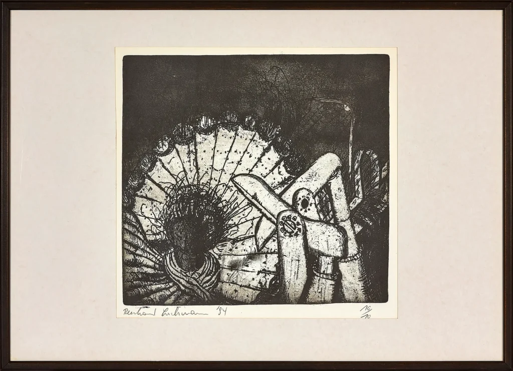 „Ohne Titel“, 1994 von Bernhard Lochmann aus der Kunstsammlung Arnoldina im Schmankerlwirt Vorderweißenbach