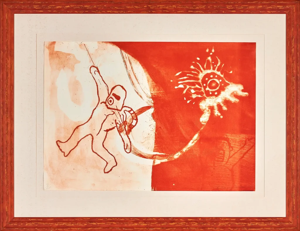 „Ohne Titel“, 1995 von Bernhard Lochmann aus der Kunstsammlung Arnoldina im Schmankerlwirt Vorderweißenbach