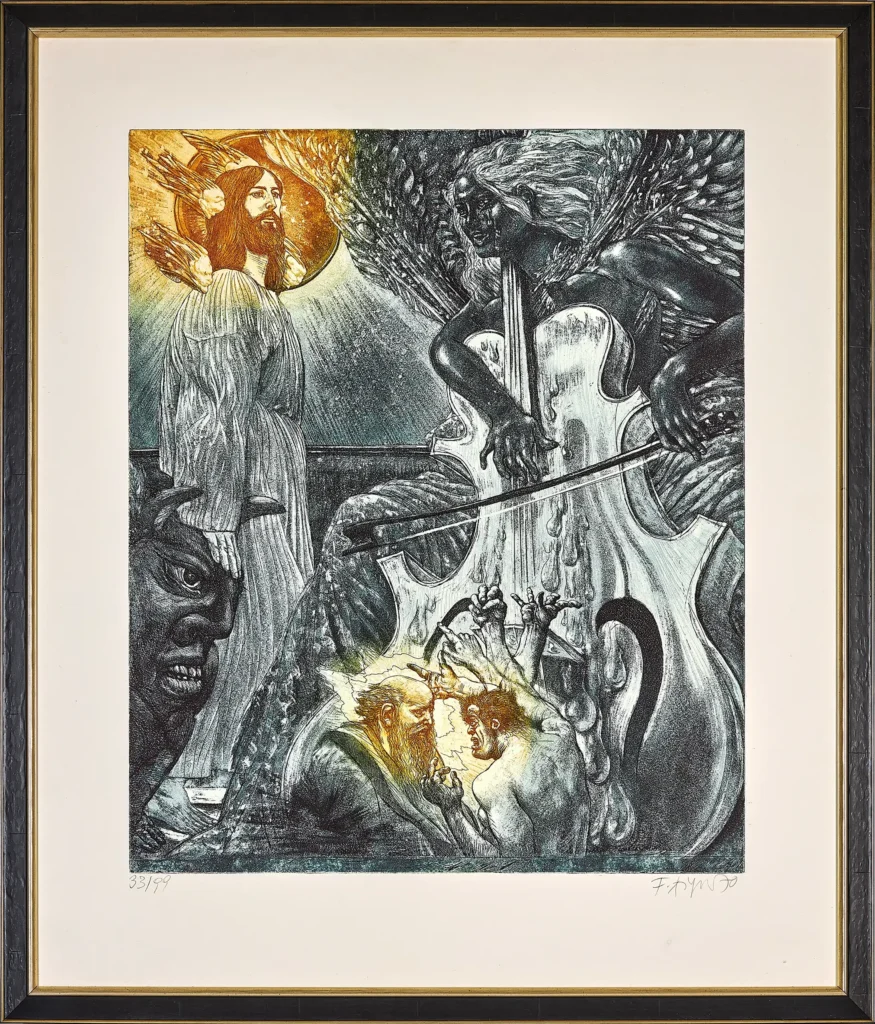 „Ecce Homo Der Schöne Christus“, 1970 von Fritz Aigner aus der Kunstsammlung Arnoldina im Schmankerlwirt Vorderweißenbach