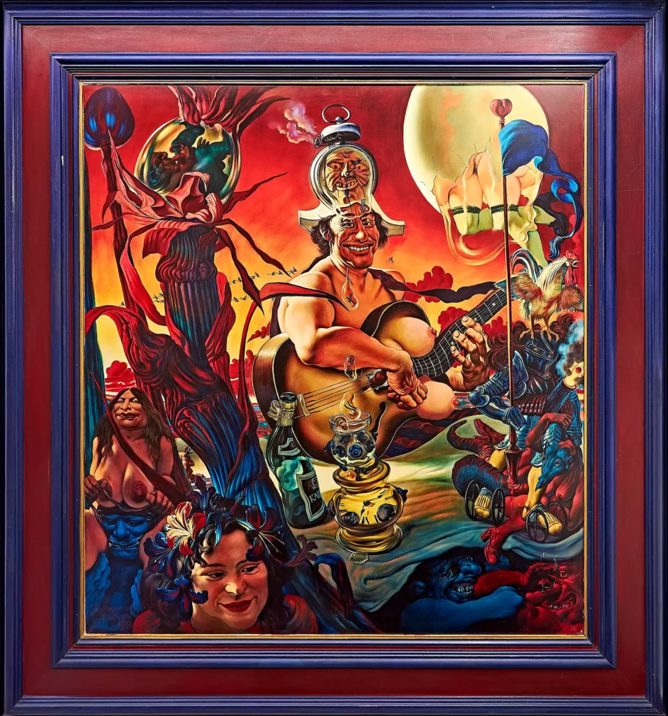 „Der Morgen eines Säufers“, 1979 von Fritz Aigner aus der Kunstsammlung Arnoldina im Schmankerlwirt Vorderweißenbach