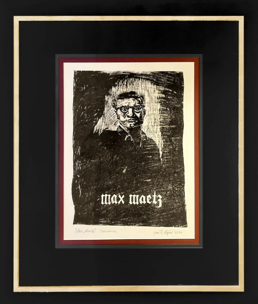 „Max Maetz“, 2021 von Fritz Aigner aus der Kunstsammlung Arnoldina im Schmankerlwirt Vorderweißenbach