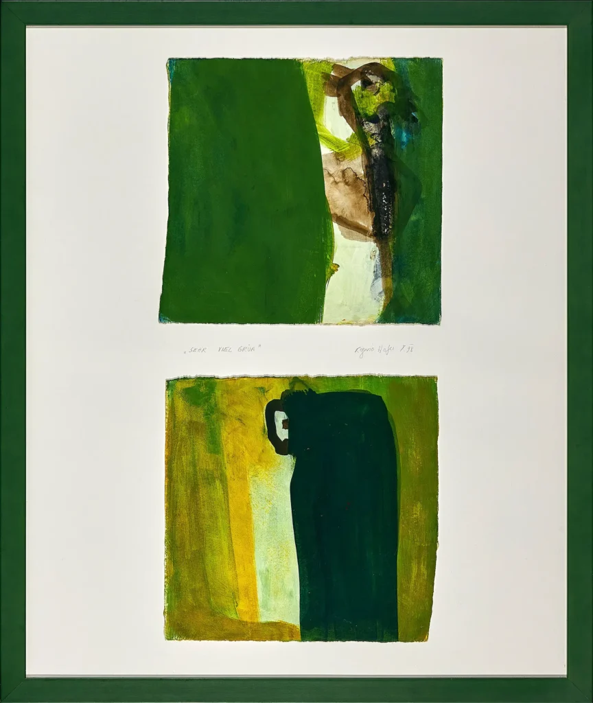 „Sehr viel Grün“, 1998 von Regina Hofer aus der Kunstsammlung Arnoldina im Schmankerlwirt Vorderweißenbach